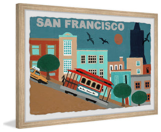 "Classic Cable Car" Framed Painting Print, 30x20