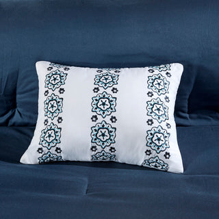 Intelligent Design Loretta Boho Comforter Set With Bed Sheets, Navy
