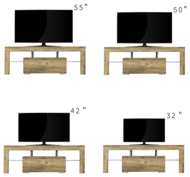 TV Stand with LED RGB Lights Flat Screen Particle Board TV Cabinet