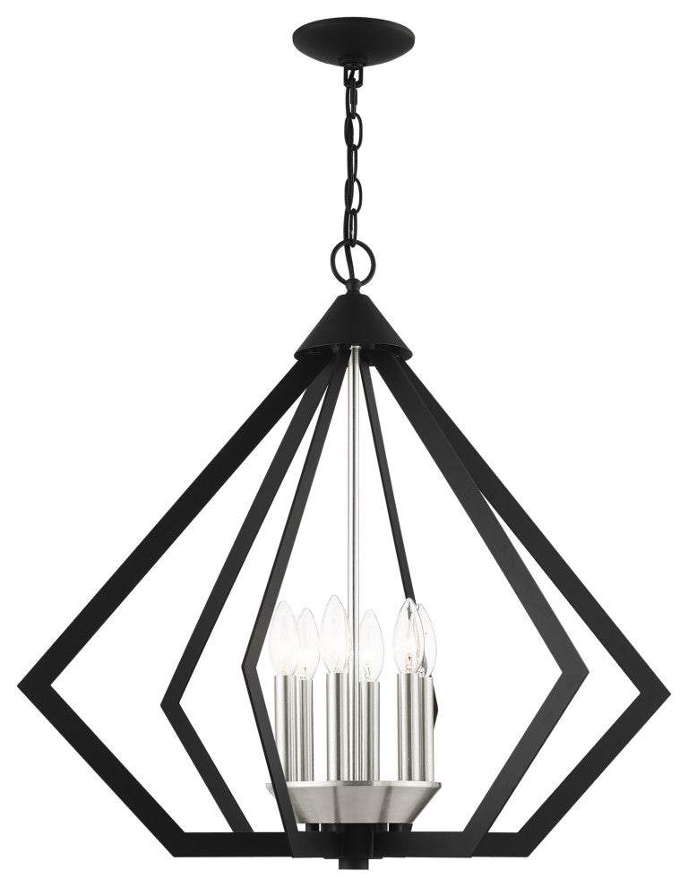 Black With Brushed Nickel Cluster Modern Chandelier