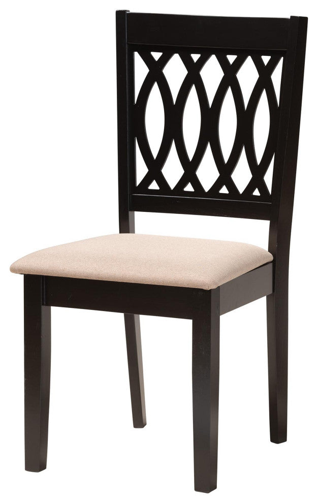 Denia Dining Collection, Beige/Espresso Brown, 7-Piece Dining Set