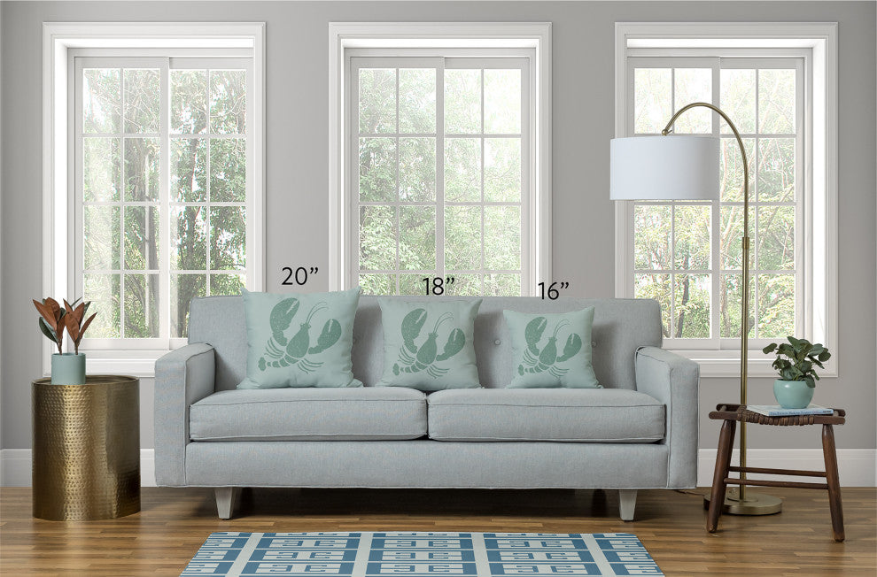 18x18" Compass Nautical Decorative Indoor Pillow, Shark Blue