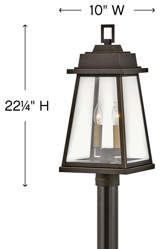 Hinkley Bainbridge Large Post Mount Lantern, Oil Rubbed Bronze