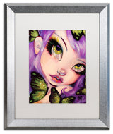 Natasha Wescoat 'Green Eyed Violet' Art, Silver Frame, White Mat, 16x20