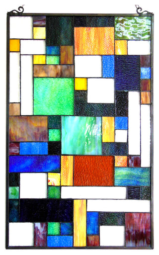 Avant-Garde, Tiffany-Glass Rectangle Window Panel 20X32