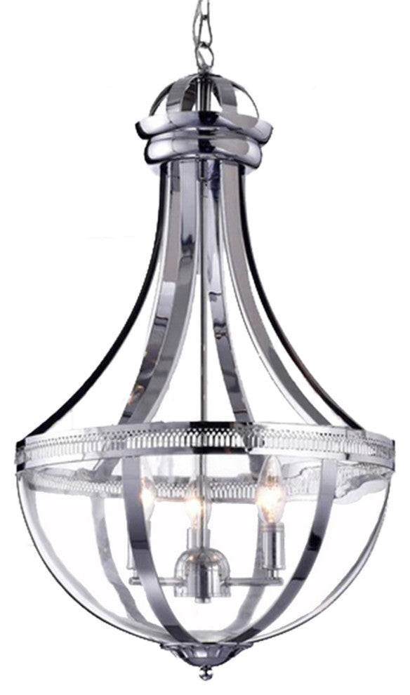WAREHOUSE OF TIFFANY'S RL8143CH Ariadna 19 in. 3-Light Indoor Chrome Finish