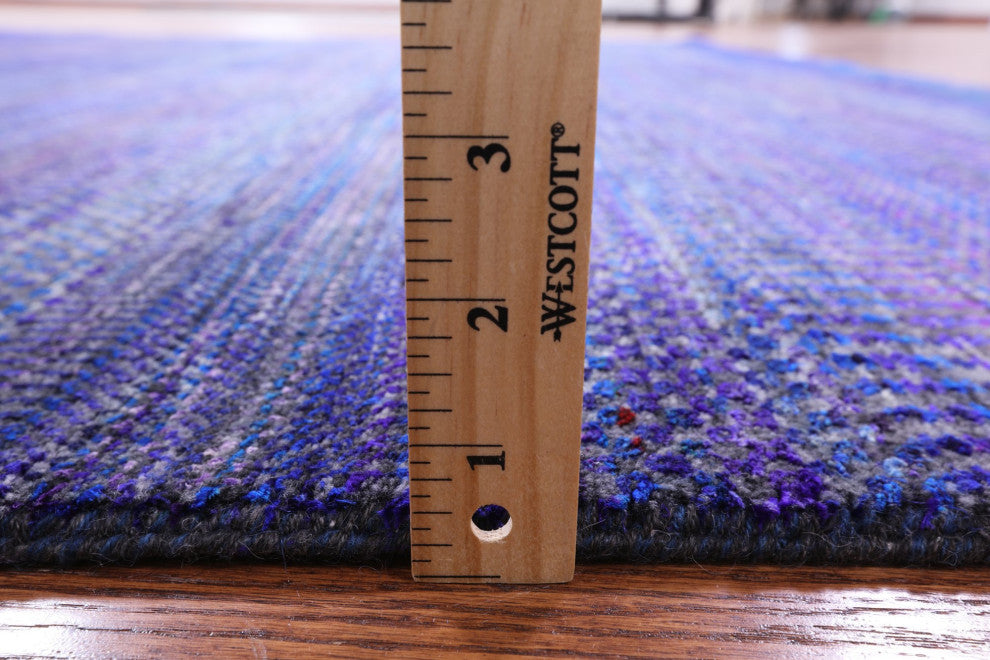 7' Square Super Savannah Gabbeh Handmade Wool and Silk Rug Q6874