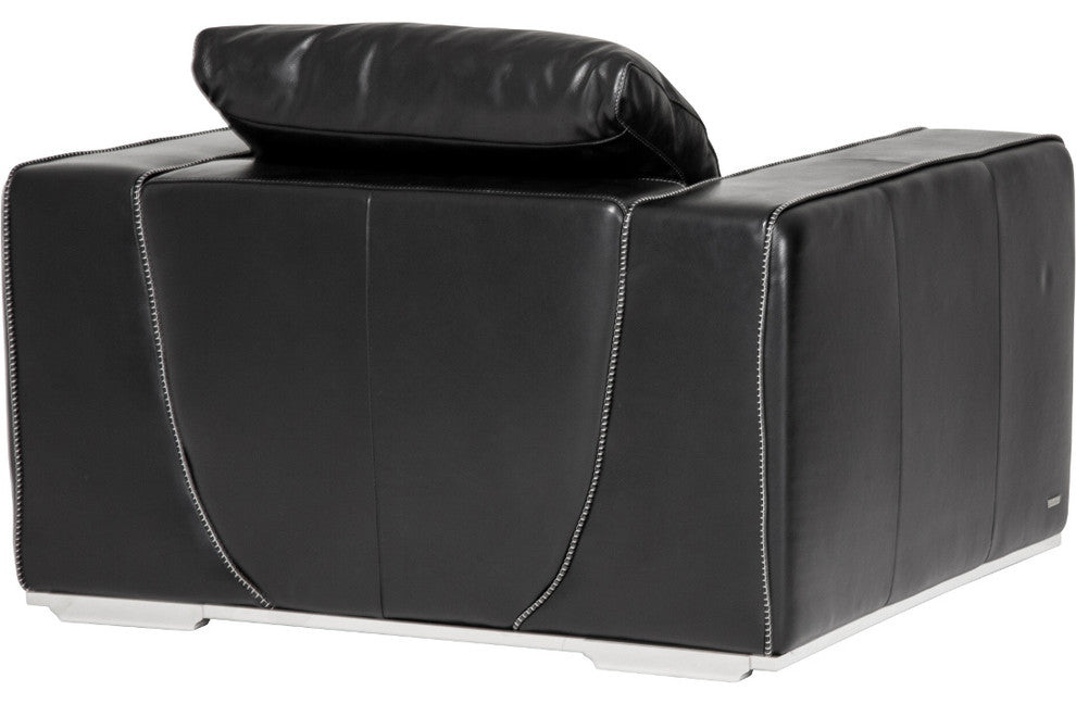 AICO Michael Amini Mia Bella Sophia Leather Chair, Onyx