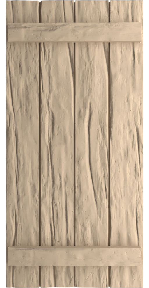 Rustic 4 Board Joined B-N-B Faux Wood Shutters, Riverwood, 22x32"