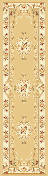 Corinthian 5309 Beige, Ivory Aubusson Rug, 2'2"x7'11" Runner