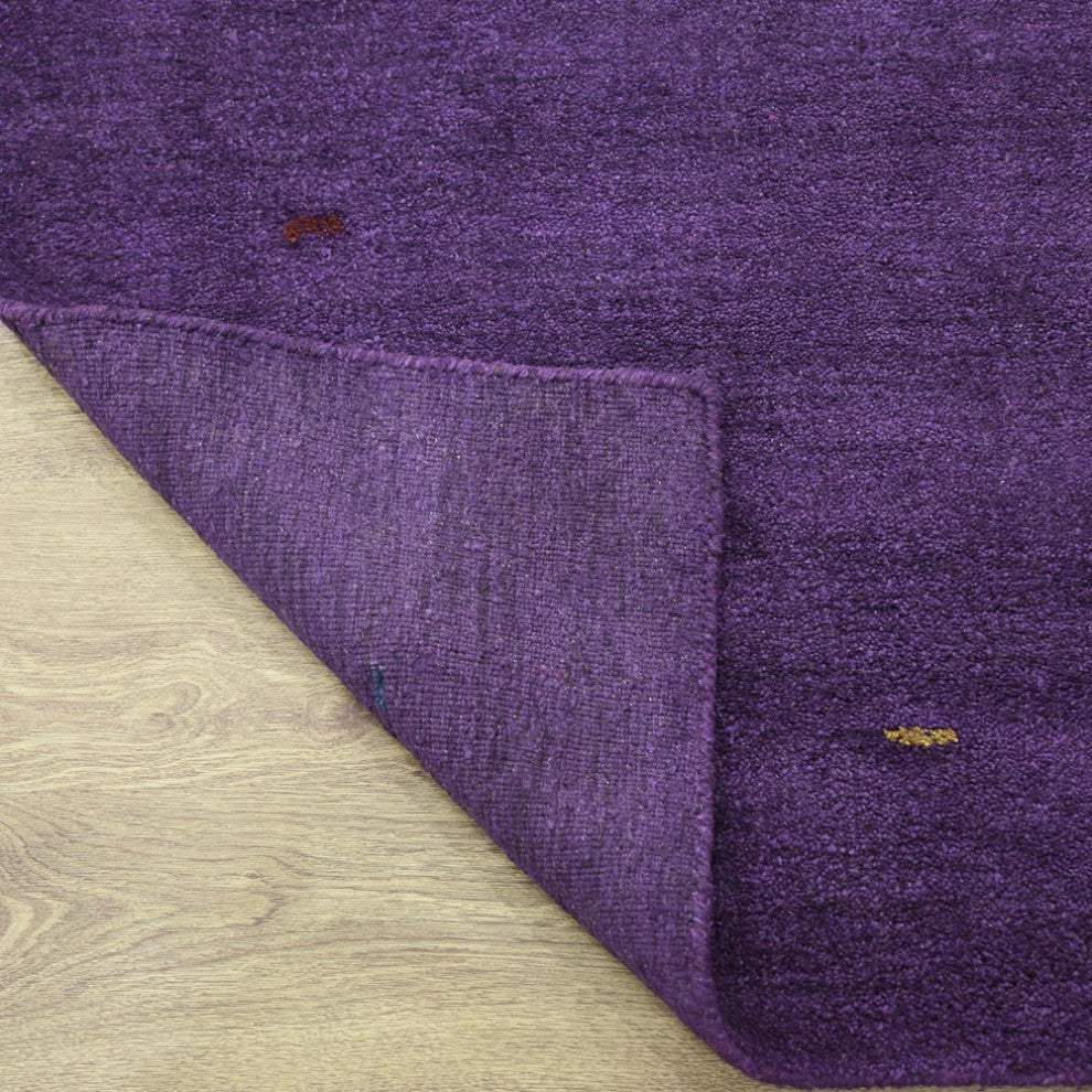 Hand Knotted Loom Silk Mix Area Rug Contemporary Purple