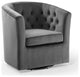 Prospect Tufted Performance Velvet Swivel Armchair - Charcoal