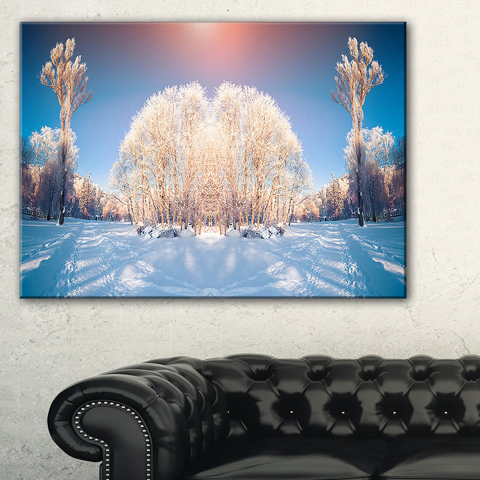 "Horizontally Flipped Winter Trees" Seashore Wall Art, 32"x16"