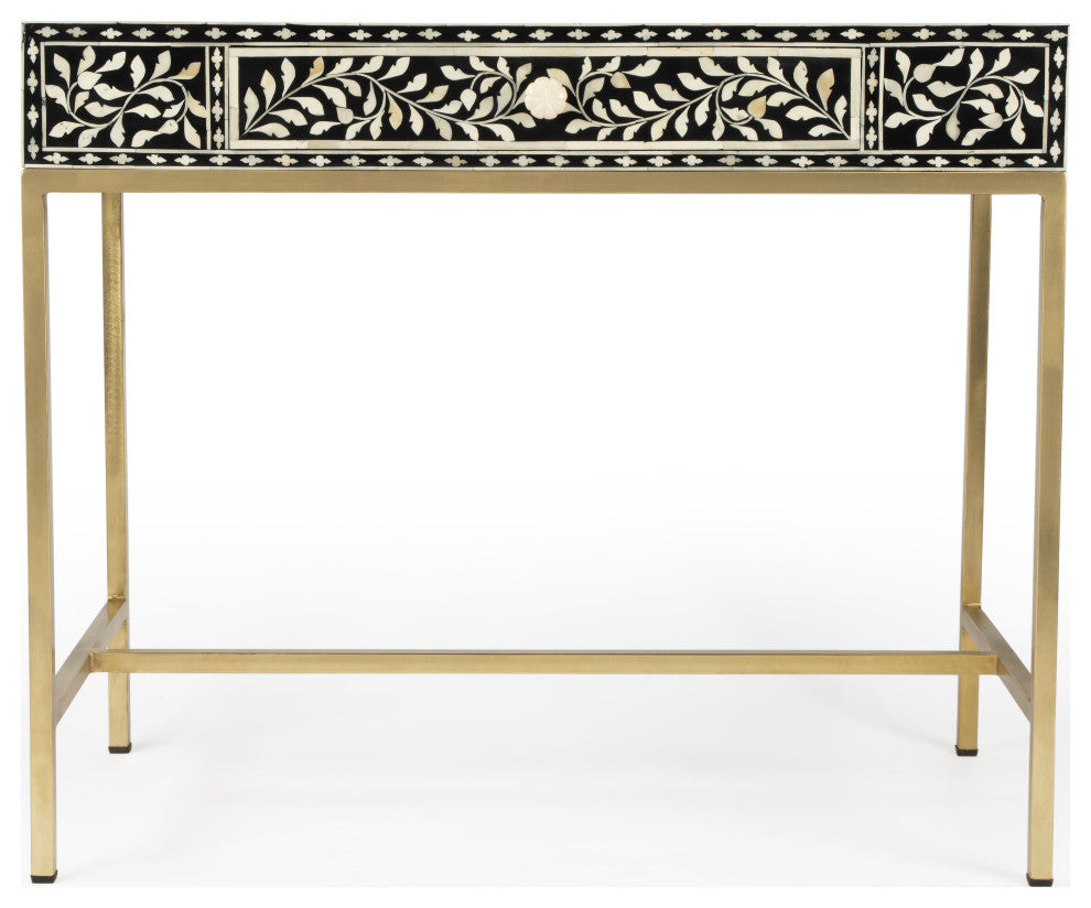 Butler Perilla Black and White Bone Inlay Writing Desk