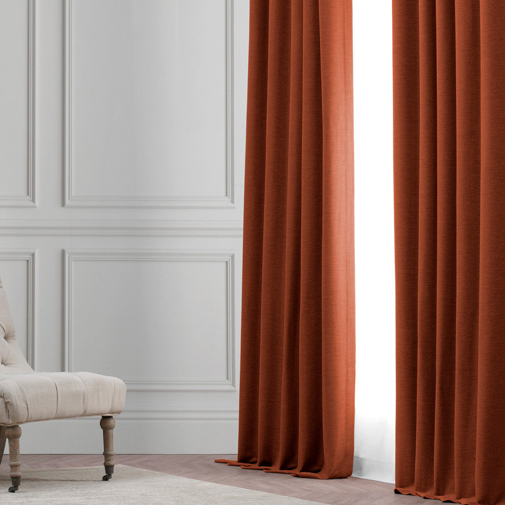 Persimmon Bellino Grommet Blackout Room Darkening Curtain Single Panel, 50"x96"
