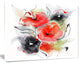 Red Black Abstract Floral Design, Extra Large Floral Wall Art, 20"x12"