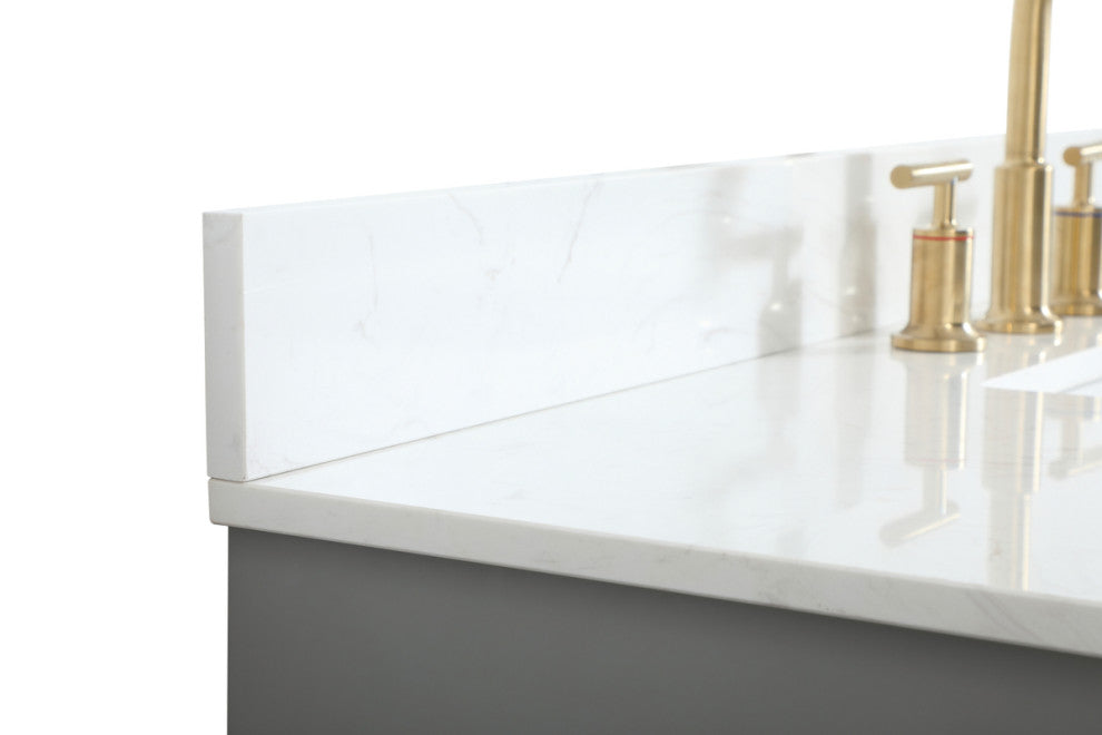 48" Single Bathroom Vanity, Gray, With Backsplash