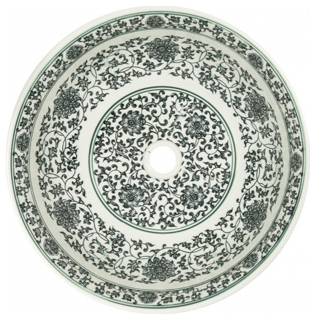 Eden Bath EB_PS06 Ming Dynasty Decorative Porcelain Sink in Black