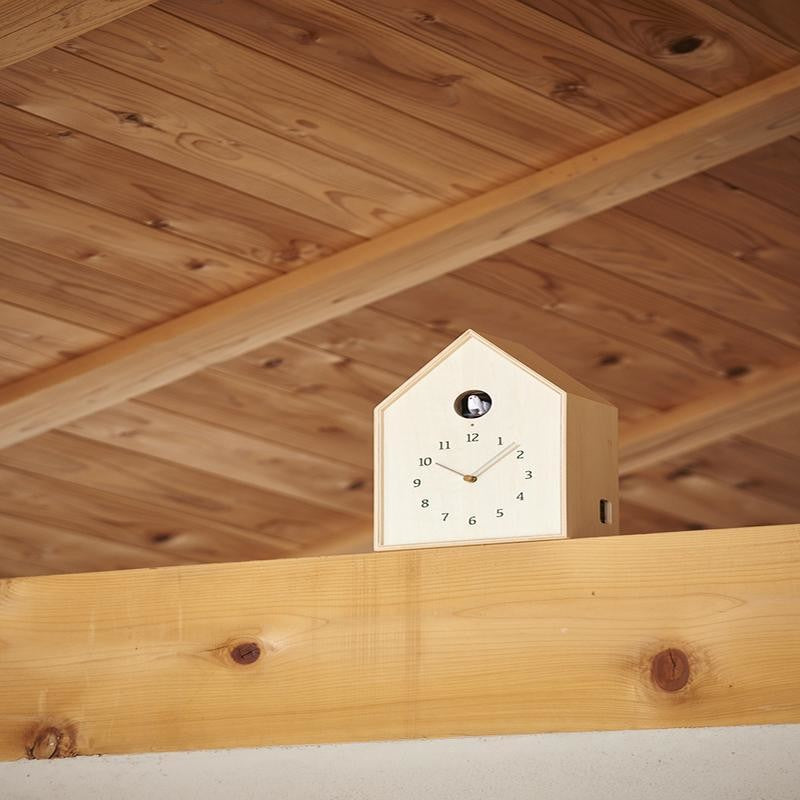 Lemnos Birdhouse Clock Natural