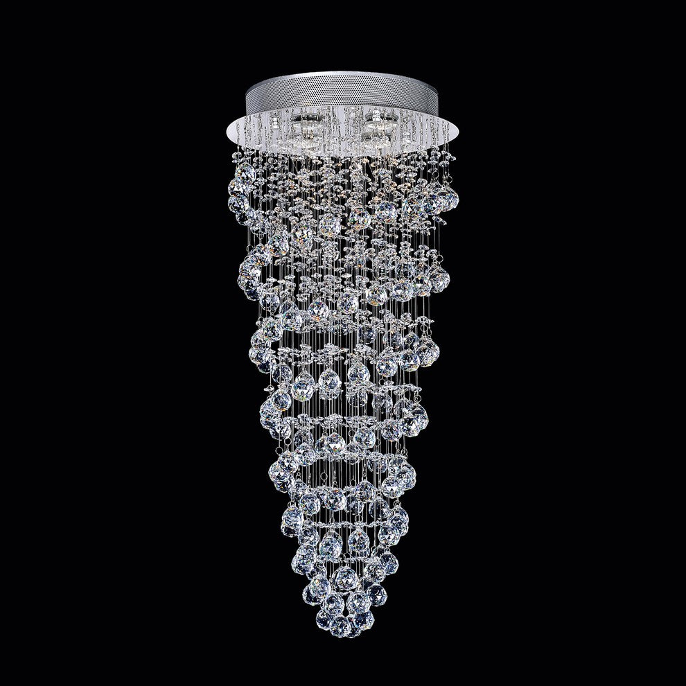 Double Spiral 4 Light Flush Mount With Chrome Finish