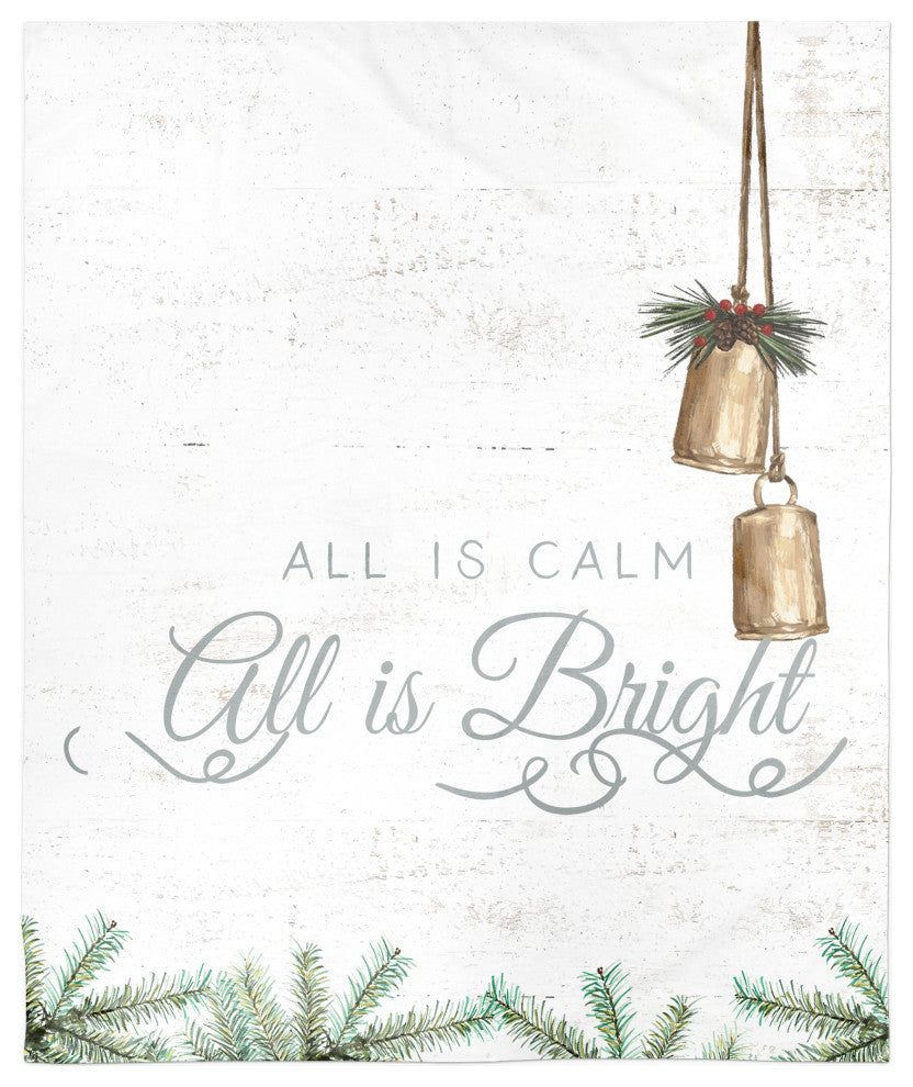 All is Calm All is Bright 50x60 Sherpa Fleece Blanket