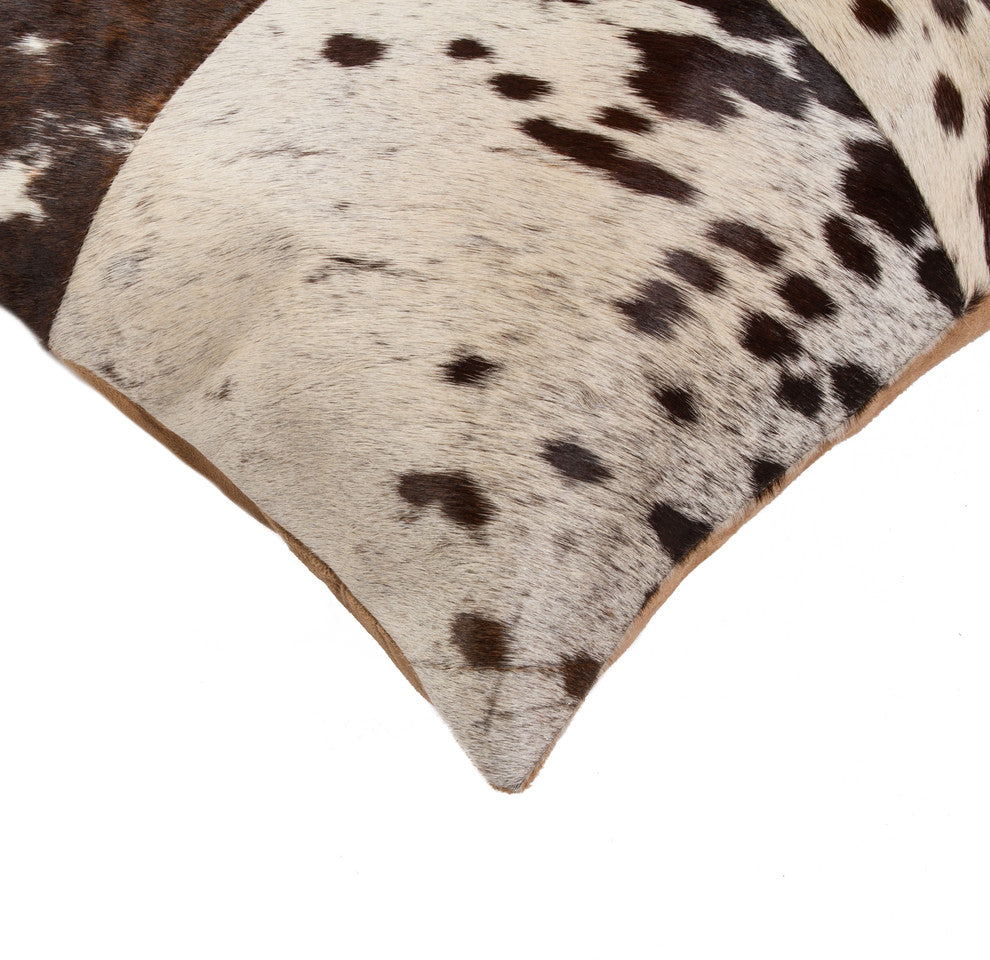 18"x18" Torino Quattro Pillow, Salt and Pepper Chocolate/White