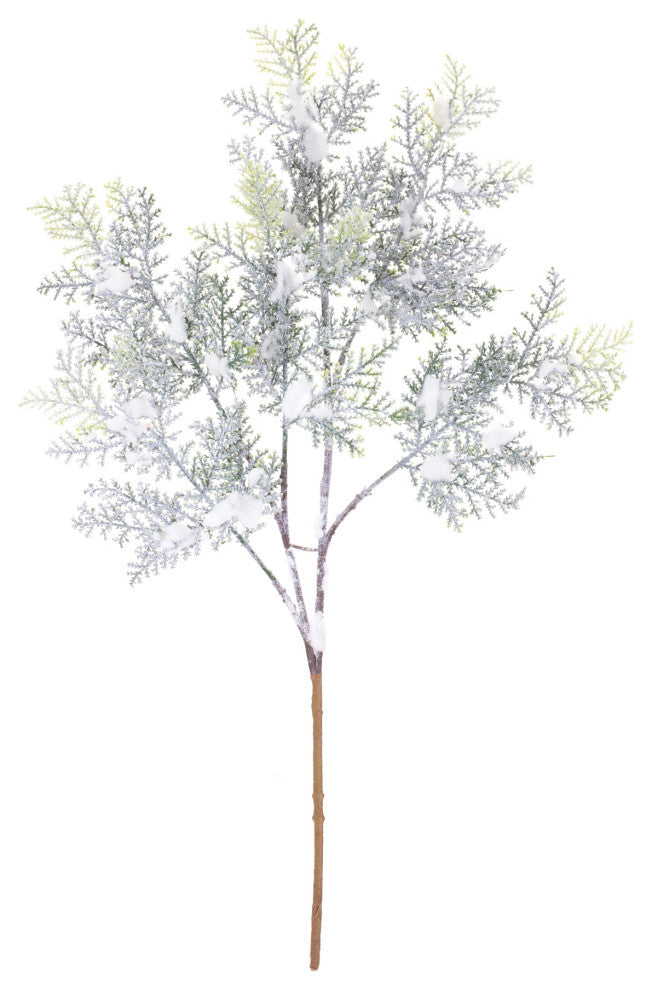 Flocked Cedar Branch, Set of 12