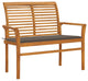 vidaXL Garden Bench With Taupe Cushion 44.1" Solid Teak Wood