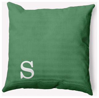 18" x 18" Modern Monogram Indoor/Outdoor Polyester Throw Pillow, Sage