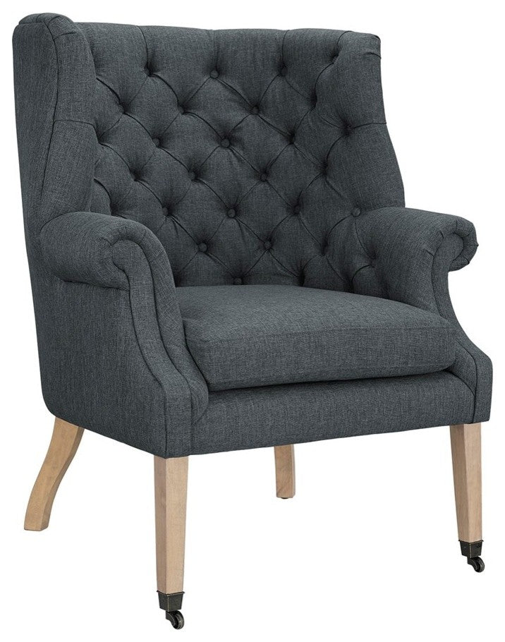 Chart Upholstered Fabric Lounge Chair, Gray