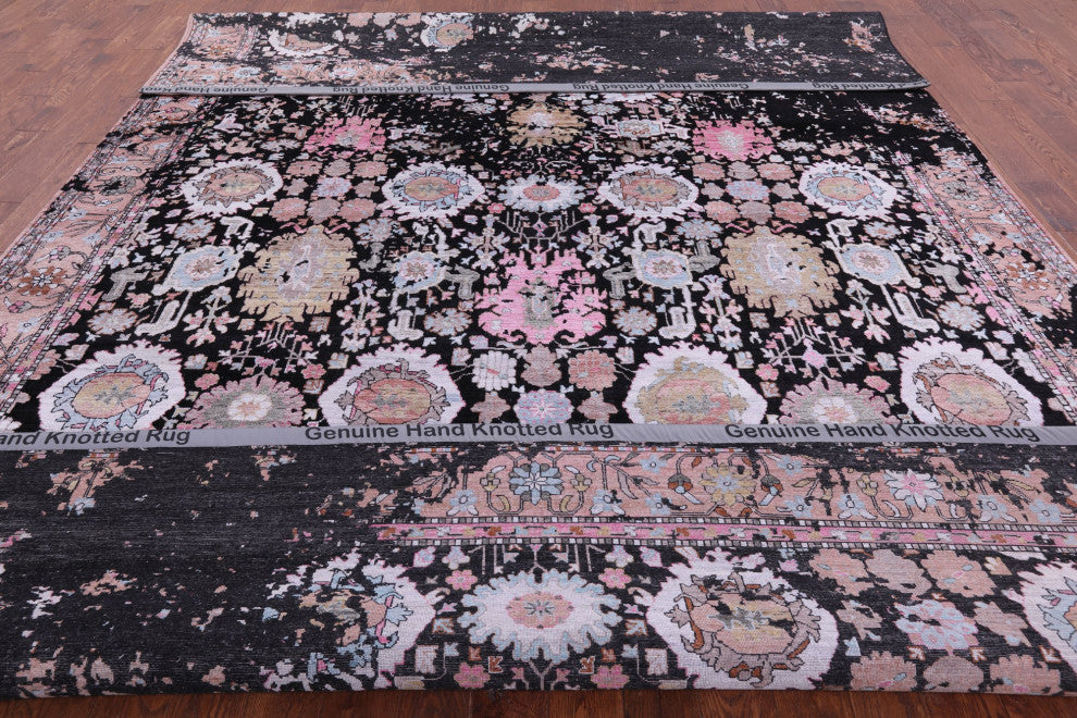 Wool and Silk Persian Handmade Rug 10' 0" X 14' 3" Q7072