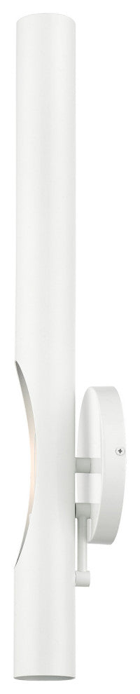 Shiny White Contemporary, Minimal, Industrial, Urban, Sleek Single Sconce