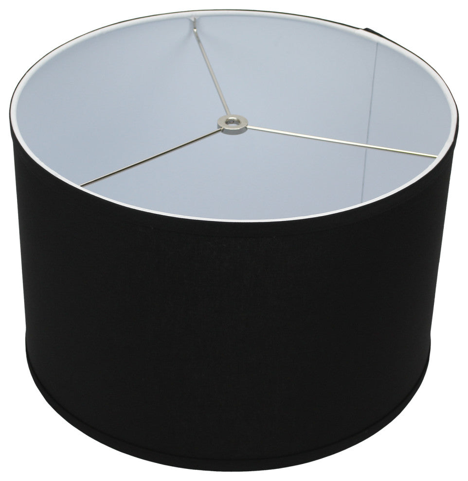 Fenchel Shades 13"x13"x9" Spider Attachment Drum Lamp Shade, Linen Black