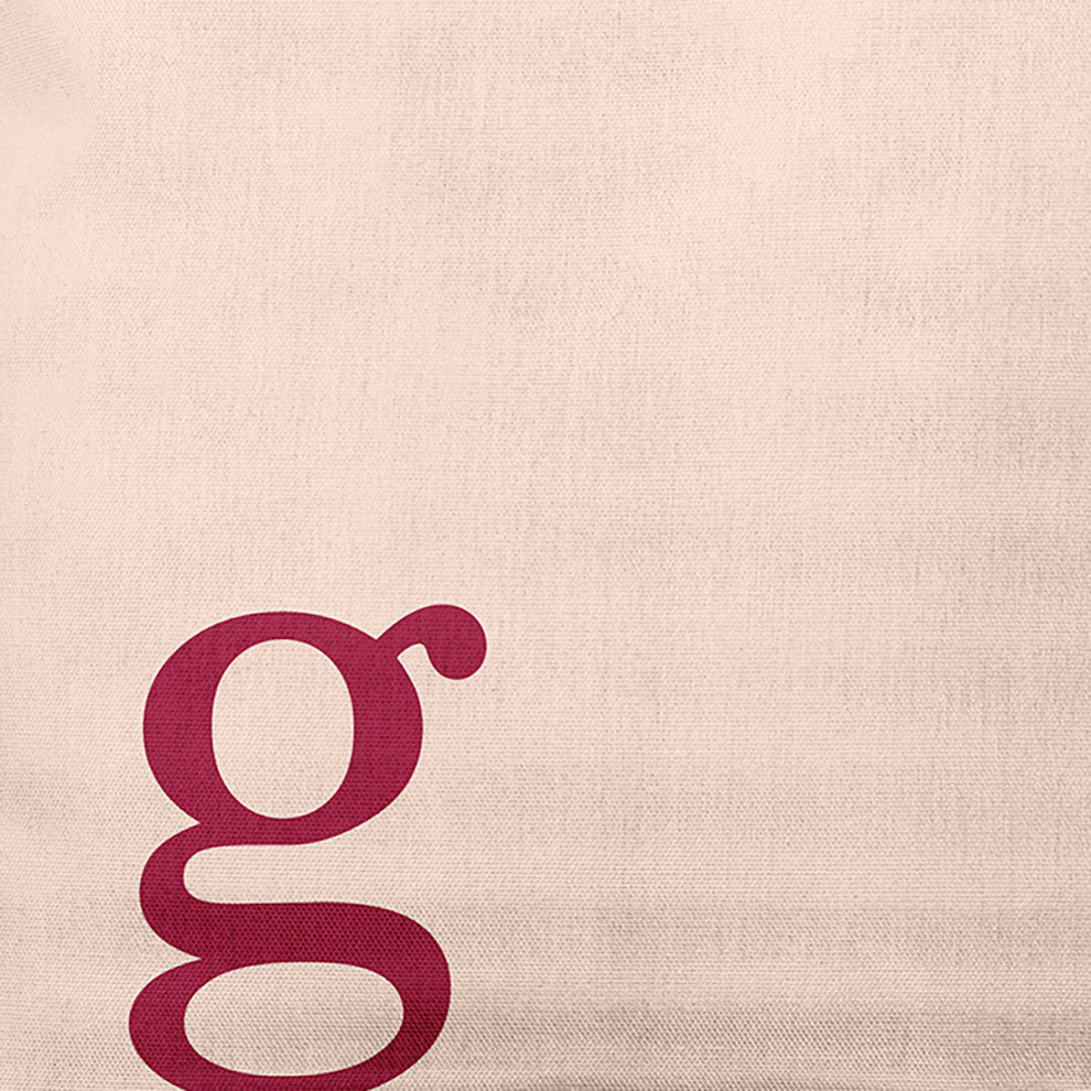 16"x16" Modern Monogram Decorative Throw Pillow, Cranberry