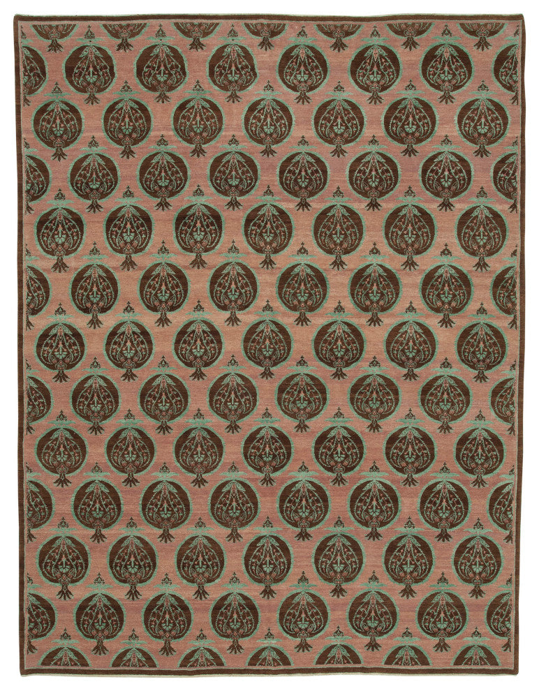 Rug N Carpet - Handmade Oriental 9' 0" x 11' 11" Wool Oushak Area Rug