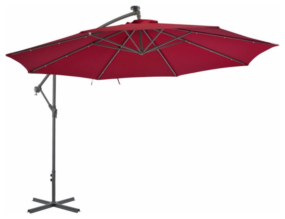 Vidaxl Cantilever Umbrella With Aluminum Pole 137.8" Bordeaux Red