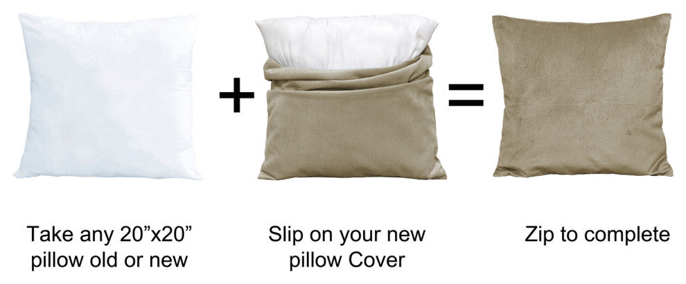 Milliken Plush Pillow Shell 2 Piece Set, Simply Taupe, 20" X 20"