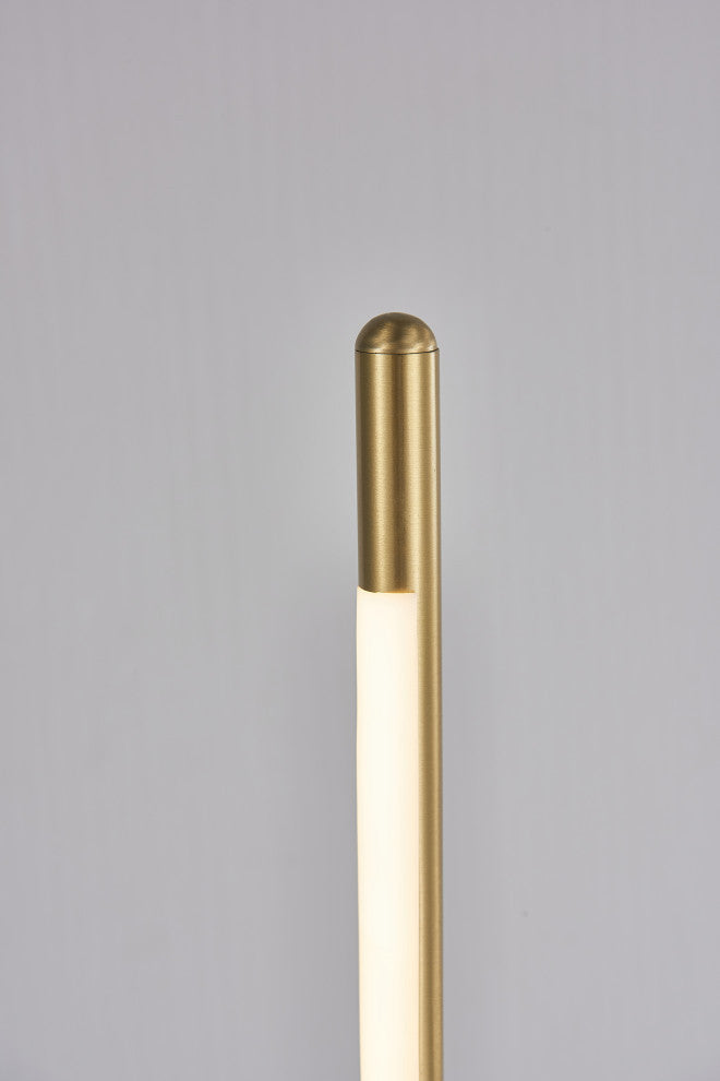 LED Table Lamp, Brass With Black Base