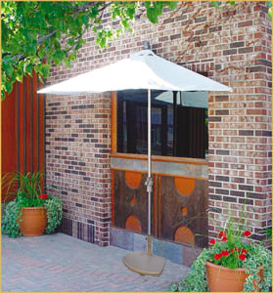 off-The-Wall Brella Half Umbrella, Teak, 9', Sunbrella Fabric