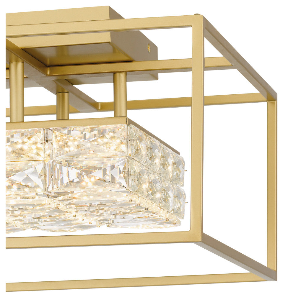 Quoizel PCDZ1716 Dazzle 16"W Flush Mount Square Ceiling Fixture - Soft Gold