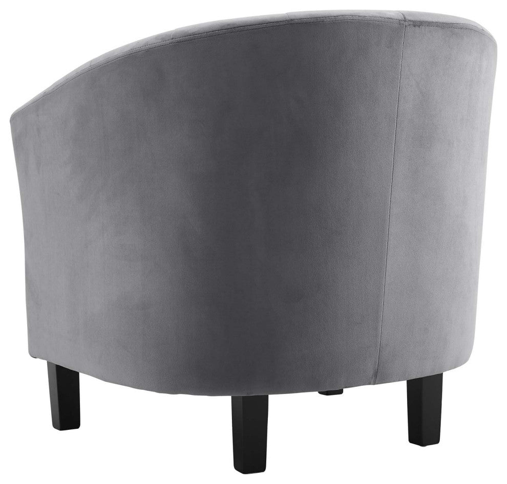 Tufted Armchair Accent Chair, Set of 2, Velvet, Gray, Modern, Lounge