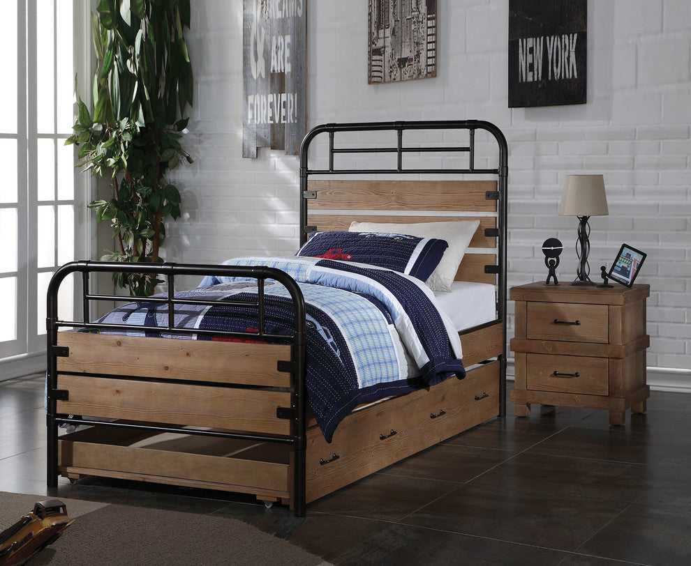Adams Bed, Antique Oak, Twin, Trundle Not Included