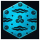 "Blue Hexagonal Tile" Print 17th Century Syrian Artisan, 32"x32"