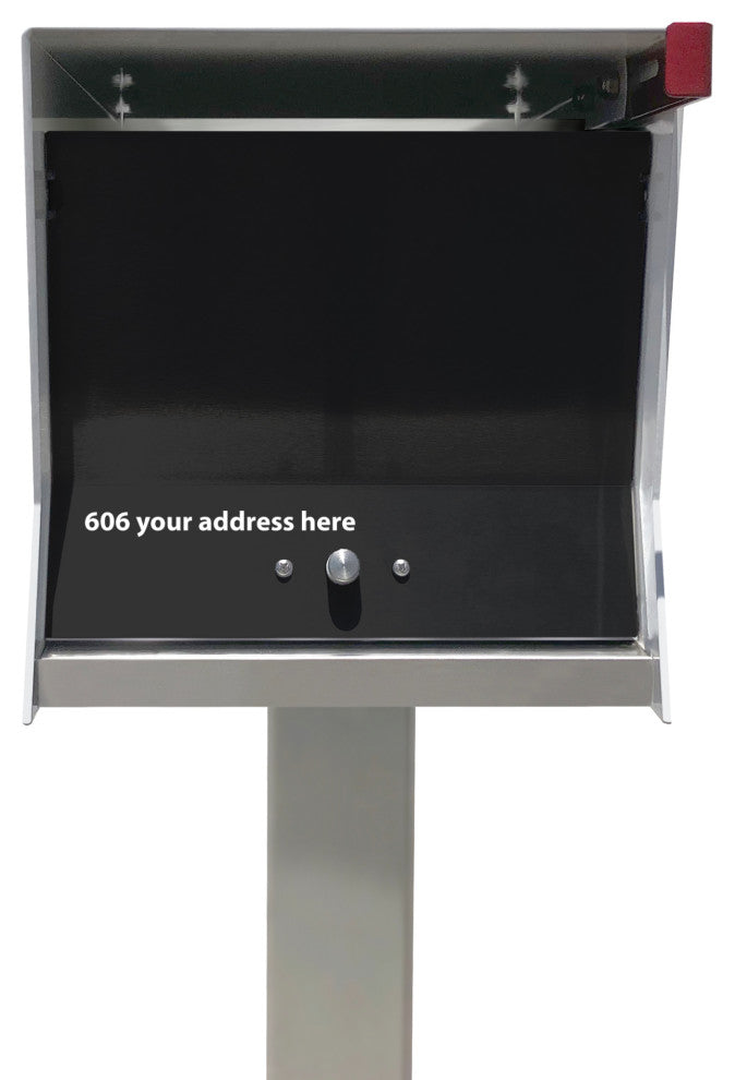 The RetroBox with Locking doors. Modern Pole Mounted Mailbox, Pole not included.