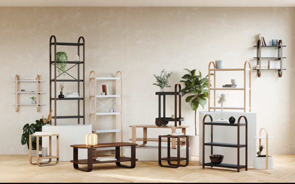 Umbra Bellwood Freestanding Shelf 3, Black/Walnut
