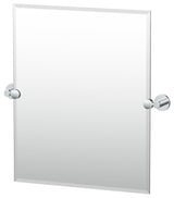 Reveal Frameless Rectangle Mirror, Chrome, 24"