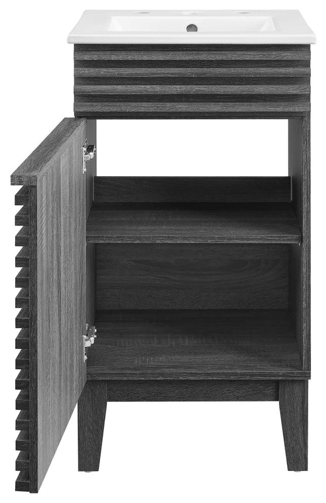 Render 18" Bathroom Vanity Cabinet, Charcoal White