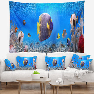 Underwater Universe Panorama Landscape Wall Tapestry, 39"x32"
