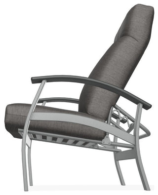 Belle Isle Cushion Outdoor Adjustable Back Chair, Graystone/Graphite