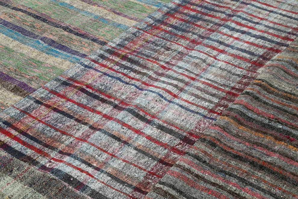Rug N Carpet - Handmade Oriental 8' 2'' x 11' 10'' Rustic Patchwork Kilim Rug